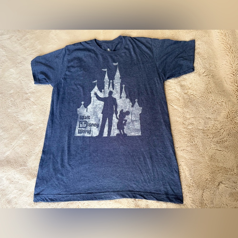 Walt Disney World Walt and Mickey against the castle silhouette tee. Size M